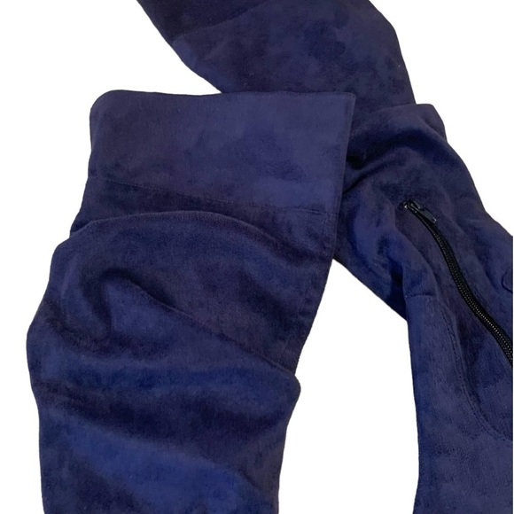 Navy blue slouchy knee high faux suede boots pointed toe like new 8 - Picture 8 of 13